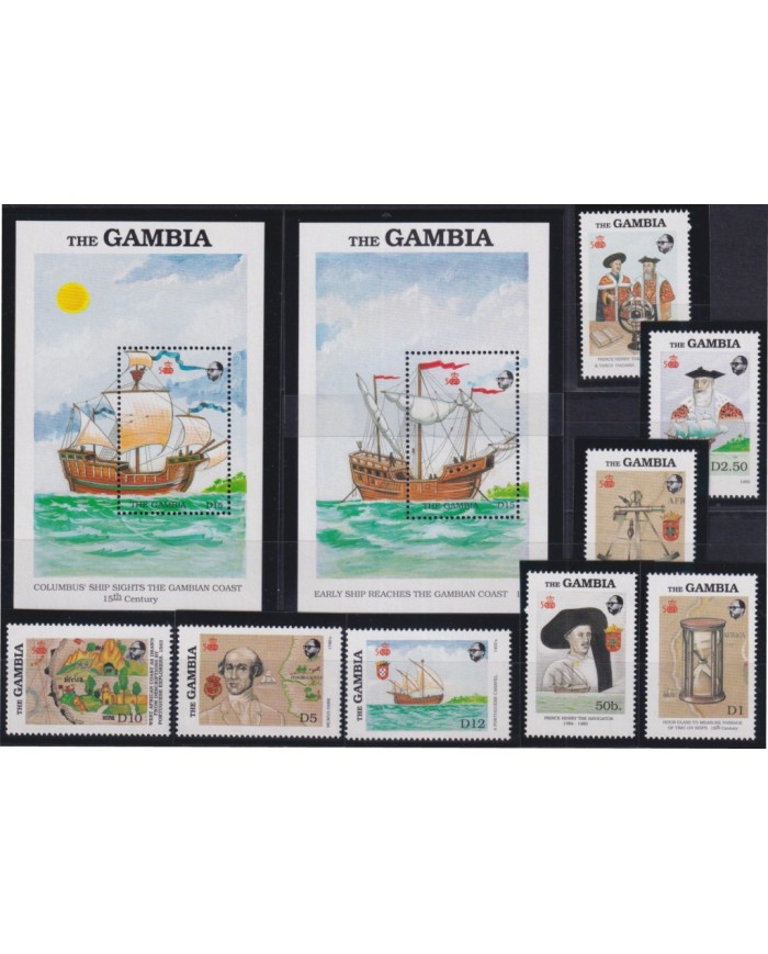 F-EX35692 GAMBIAA MNH 1987 DISCOVERY COLON COLUMBUS VASCO DE GAMA SHIP.