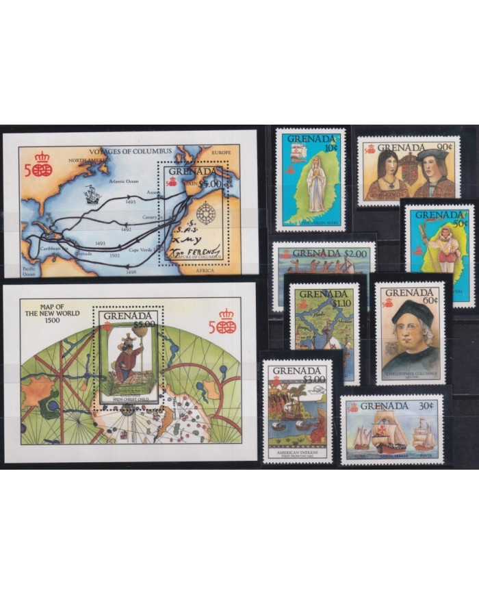 F-EX35694 GRENADA MNH 1987 DISCOVERY COLON COLUMBUS DESCUBRIMIENTO SHIP BARCOS.