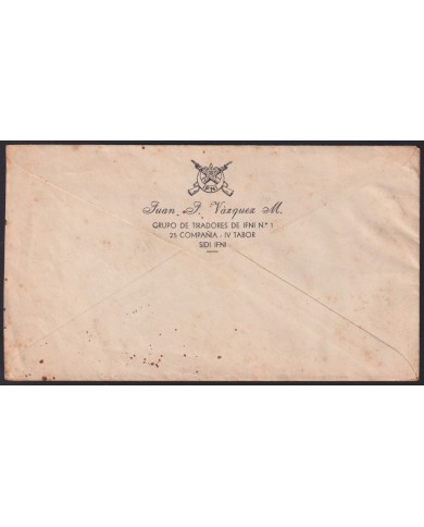 F-EX40968 SPAIN IFNI 1962 MILITAR COVER TIRADOR DE IFNI TO BARCELONA.