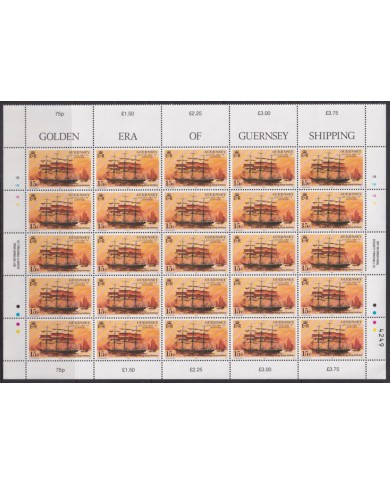 F-EX40046 UK ENGLAND GUERNSEY MNH 1988 SHEET GOLDEN SPUR SHIPPING SHIP BARCOS.