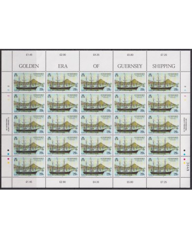 F-EX40046 UK ENGLAND GUERNSEY MNH 1988 SHEET GOLDEN SPUR SHIPPING SHIP BARCOS.
