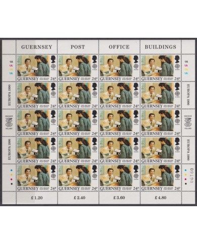 F-EX40050 UK ENGLAND GUERNSEY MNH 1990 EUROPA SHEET BUILDONG ARCHITECTURE.