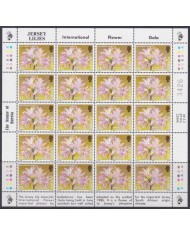 F-EX40051 UK ENGLAND JERSEY MNH 1986 SHEET LILIES FLOWER FLORA.
