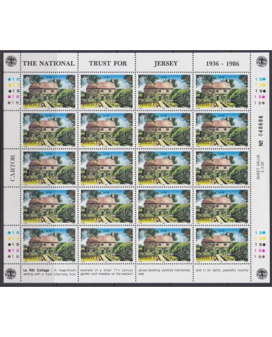F-EX40053 UK ENGLAND JERSEY MNH 1986 SHEET NATIONAL TRUST ARCHITECTURE.