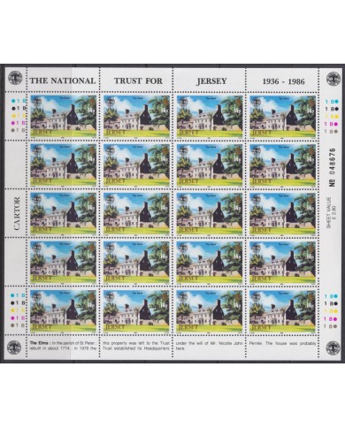 F-EX40053 UK ENGLAND JERSEY MNH 1986 SHEET NATIONAL TRUST ARCHITECTURE.