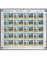 F-EX40053 UK ENGLAND JERSEY MNH 1986 SHEET NATIONAL TRUST ARCHITECTURE.
