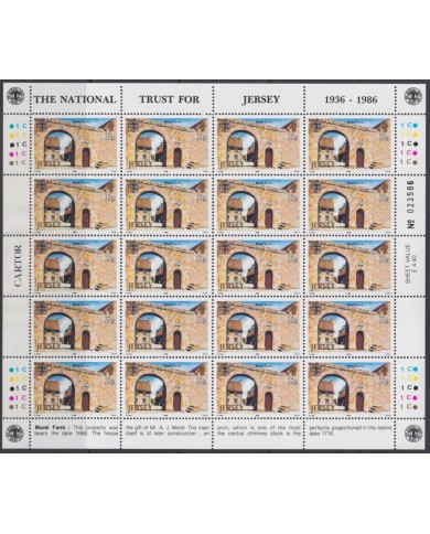 F-EX40053 UK ENGLAND JERSEY MNH 1986 SHEET NATIONAL TRUST ARCHITECTURE.