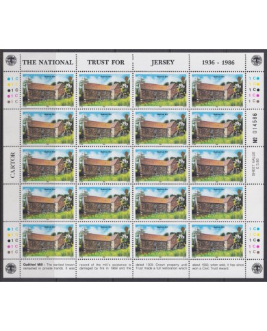 F-EX40053 UK ENGLAND JERSEY MNH 1986 SHEET NATIONAL TRUST ARCHITECTURE.