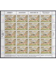 F-EX40055 UK ENGLAND JERSEY MNH 1987 SHEET 50th ANIV AIRPORT AVION AIRPLANE.