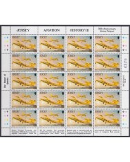 F-EX40055 UK ENGLAND JERSEY MNH 1987 SHEET 50th ANIV AIRPORT AVION AIRPLANE.