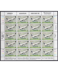 F-EX40055 UK ENGLAND JERSEY MNH 1987 SHEET 50th ANIV AIRPORT AVION AIRPLANE.