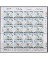 F-EX40057 UK ENGLAND JERSEY MNH 1987 SHEET RACING SCHOONER WESTWARD SHIP.