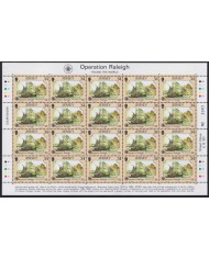 F-EX40061 UK ENGLAND JERSEY MNH 1988 SHEET OPERATION RALEIGH SHIP FROG.