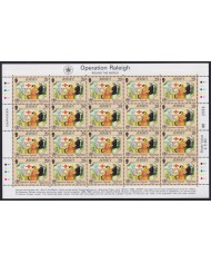 F-EX40061 UK ENGLAND JERSEY MNH 1988 SHEET OPERATION RALEIGH SHIP FROG.