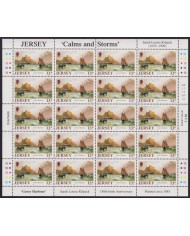 F-EX40070 UK ENGLAND JERSEY MNH 1989 SHEET ART PAINTING SARA LOUISA KILPACK CALM & STORMS.