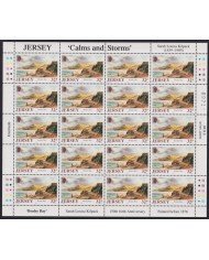 F-EX40070 UK ENGLAND JERSEY MNH 1989 SHEET ART PAINTING SARA LOUISA KILPACK CALM & STORMS.