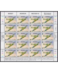 F-EX40071 UK ENGLAND JERSEY MNH 1989 SHEET WWII 50th ANIV BATTLE OF BRITAIN AVION AIRPLANE.