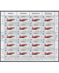 F-EX40071 UK ENGLAND JERSEY MNH 1989 SHEET WWII 50th ANIV BATTLE OF BRITAIN AVION AIRPLANE.