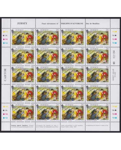 F-EX40073 UK ENGLAND JERSEY MNH 1991 SHEET PHILIPPE D´AUVERGE ADVENTURE SHIP.