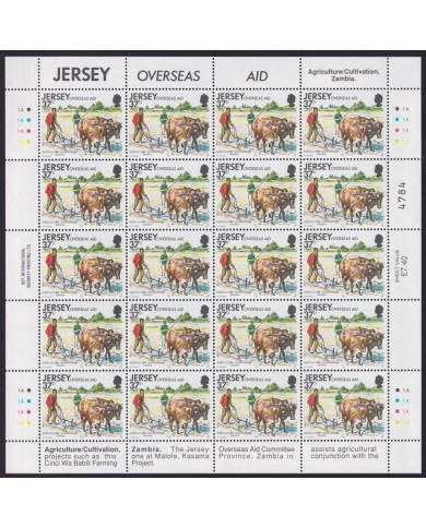 F-EX40076 UK ENGLAND JERSEY MNH 1991 SHEET AFRICA OVERSEAS AIDS LEPROSY WATER.