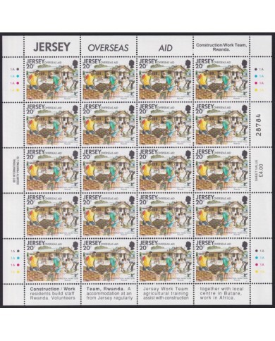 F-EX40076 UK ENGLAND JERSEY MNH 1991 SHEET AFRICA OVERSEAS AIDS LEPROSY WATER.