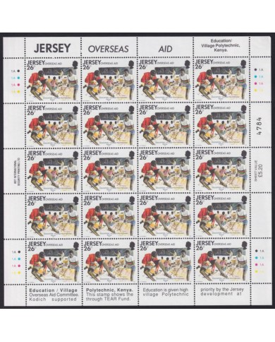 F-EX40076 UK ENGLAND JERSEY MNH 1991 SHEET AFRICA OVERSEAS AIDS LEPROSY WATER.
