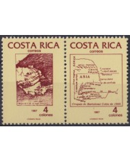 F-EX40370 COSTA RICA MNH 1987 DISCOVERY MAP OF COSTA RICA