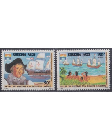 F-EX40364 BURKINA FASO MNH 1992 DISCOVERY SHIP COLUMBUS COLON BARCOS.