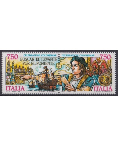 F-EX40389 ITALY MNH 1991 DISCOVERY OF AMERICA SHIP COLON COLUMBUS.