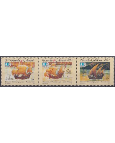 F-EX40399 NEW CALEDONIE 1992 MNH DISCOVERY SHIP VESPICCI ERIC VIKING COLUMBUS.