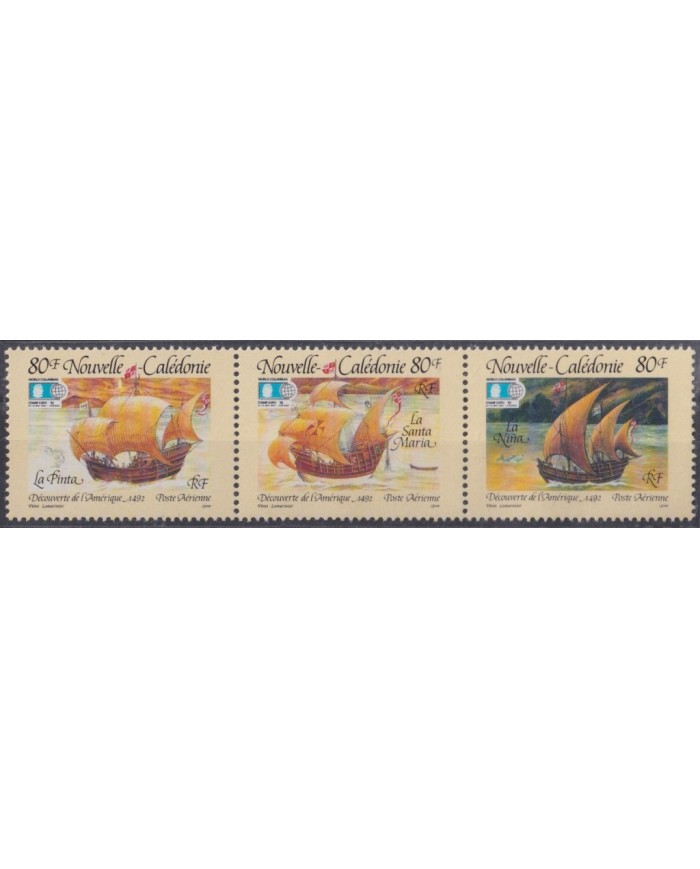F-EX40399 NEW CALEDONIE 1992 MNH DISCOVERY SHIP VESPICCI ERIC VIKING COLUMBUS.