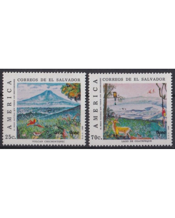 F-EX40651 EL SALVADOR 1990 MNH AMERICA UPAEP LANDSCAPE BIRD. 