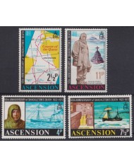 F-EX40743 ASCENSION MNH 1972 EXPLORATION SHACKLETON DEATH ANNIV SHIP MAP.