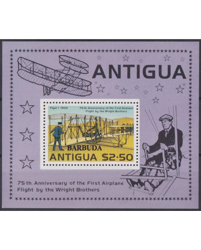 F-EX40678 BARBUDA MNH 1978 HISTORY OF AVIATION AIRPLANE AVION WRIGHT BROTHER.