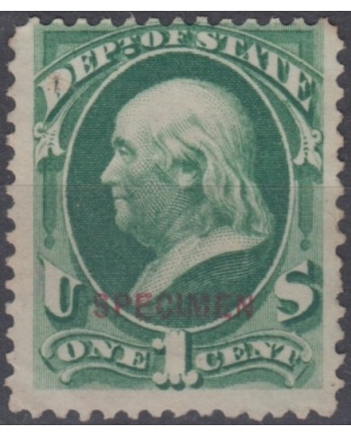 F-EX14741 US OFFICIAL DEPARTMEN OF STATE SPECIMEN. 1c - 2c SPECIMEN. NO GUM.