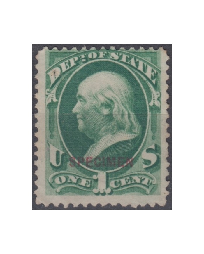 F-EX14741 US OFFICIAL DEPARTMEN OF STATE SPECIMEN. 1c - 2c SPECIMEN. NO GUM.