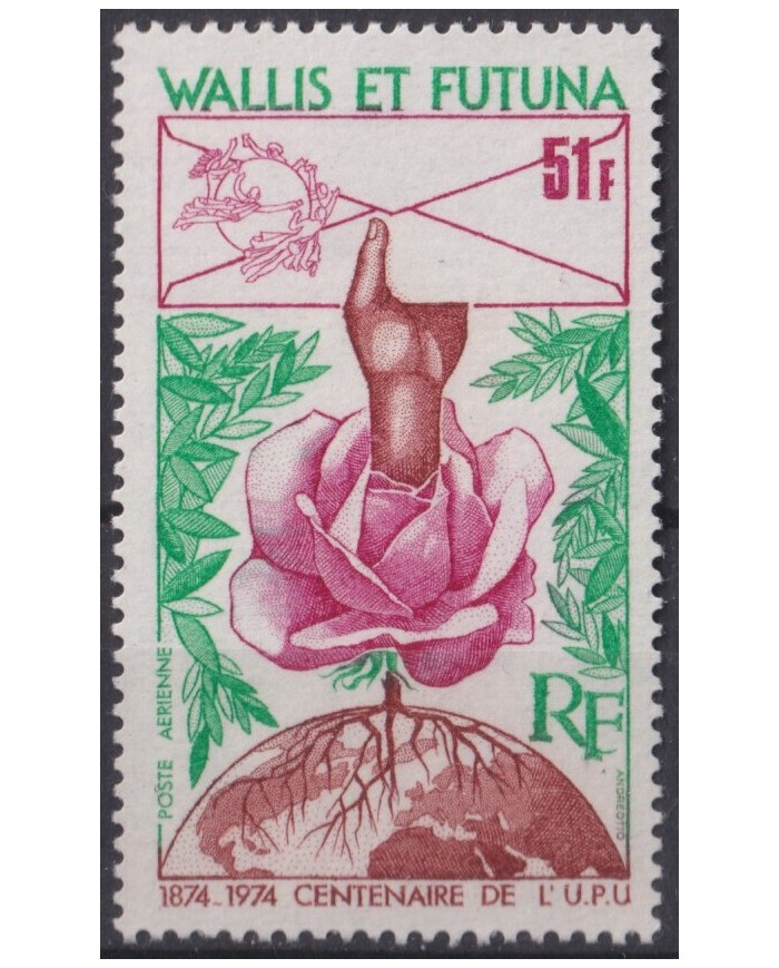 F-EX40919 WALLIS ET FUTUNA MNH 1974 FLORA FLOWER FLORES CENTENARY OF UPU.