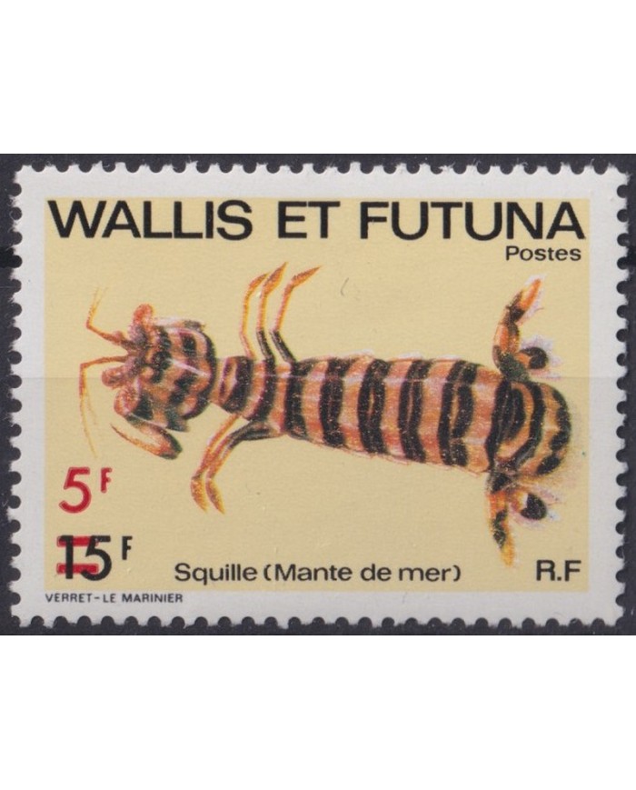 F-EX40905 WALLIS ET FUTUNA MNH 1979 MARINE WILDLIFE REEF CORAL SQUILLE OVERPRINT.