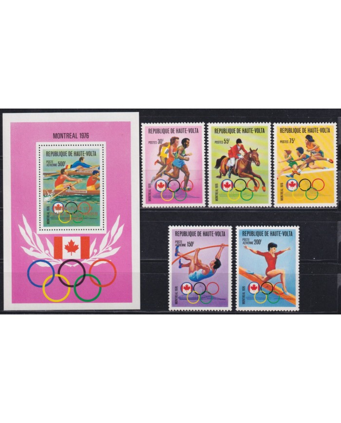 F-EX40432 UPPER VOLTA MNH 1977 OLYMPIC GAMES MONTREAL EQUESTRIAN ATHLETISM.