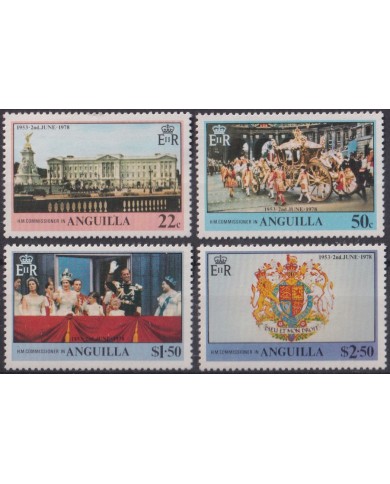 F-EX40696 ANGUILLA MNH 1978 ROYAL FAMILY SILVER JUBILEE OF CORONATION QUEEN.