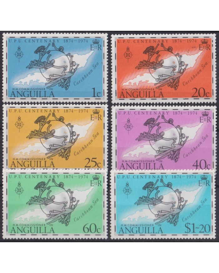 F-EX40695 ANGUILLA MNH 1974 CENTENARY OF UPU.