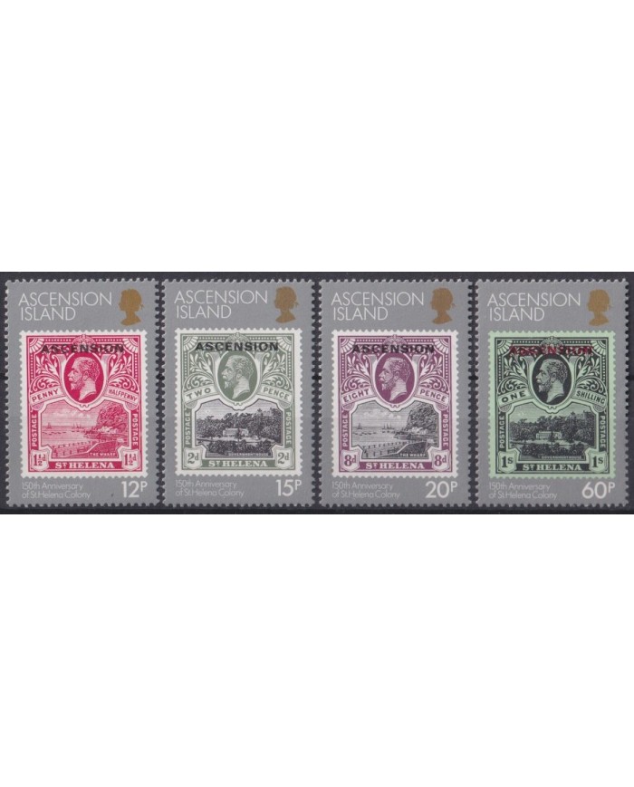F-EX40758 ASCENSION MNH 1984 150th ANNIV OF ST HELENA STAMPS.