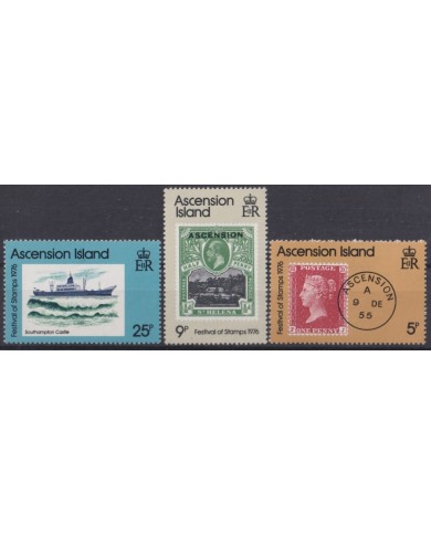 F-EX40740 ASCENSION MNH 1976 FESTIVAL OF STAMPS SHIP BARCOS.