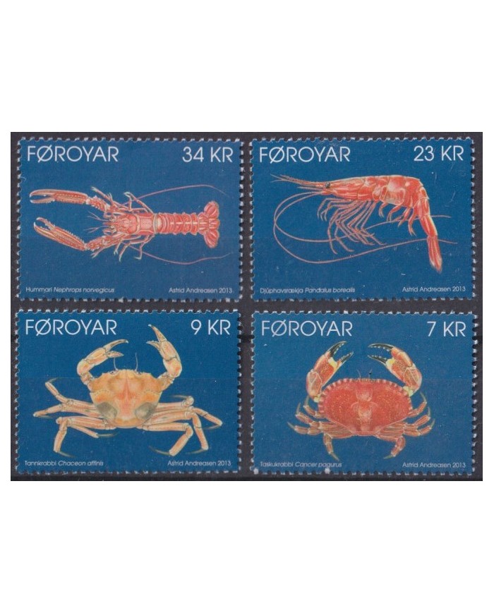 F-EX40840 FAROE FAROYAR MNH 2013 MARINE WILDLIFE CRAB LOBSTER LANGOSTA CANGREJO.