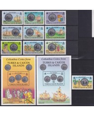 F-EX30934 TURKS & CAICOS MNH 1992 DISCOVERY COINS COLUMBUS SHIP BARCOS COLON.