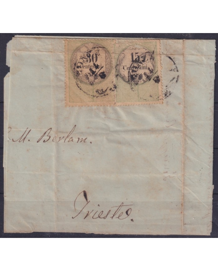 F-EX31125 TRIESTE ITALY CUT COVER LOMBARDO VENEZIA TO TRISTE.
