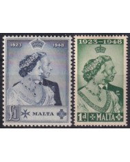 F-EX31128 MALTA 1948 SILVER JUBILEE 1 POUND ORIGINAL GUM.