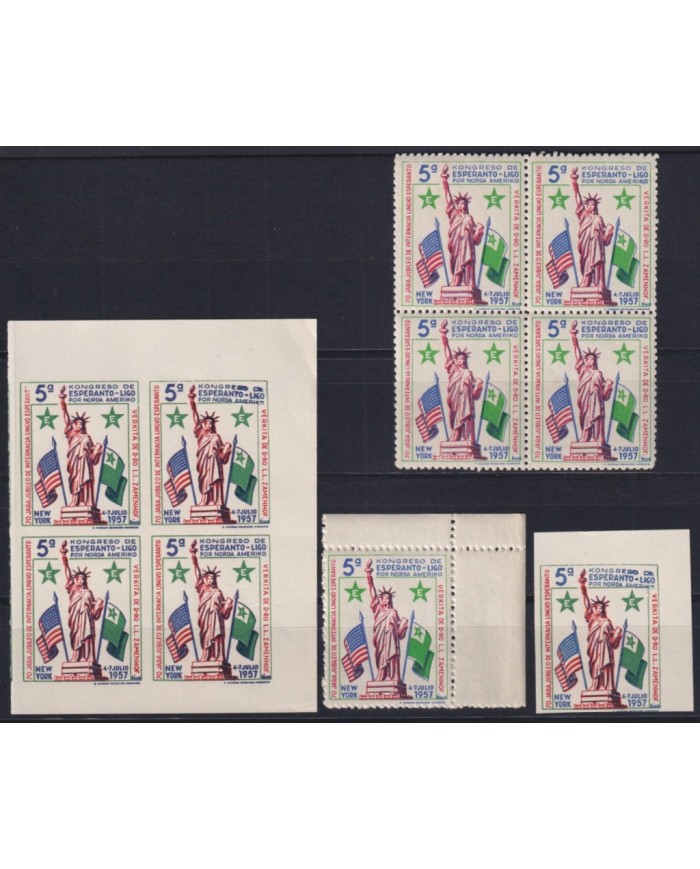 F-EX32698 US CI US CINDERELLA 1957 LIBERTY STATUE ESPERANTO MNH - ORIGINAL GUM.