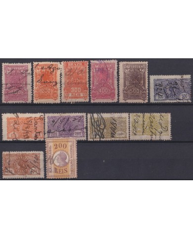 F-EX28946 BRAZIL BRASIL S.XX REVENUE STAMPS LOT ALL DIFFERETS TREASURE.