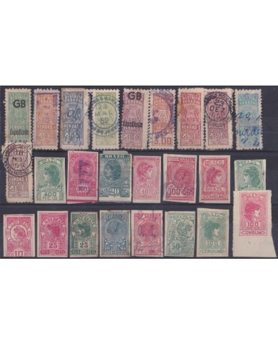 F-EX28954 BRAZIL BRASIL S.XX REVENUE LOT ALL DIFFERETS TREASURE COMSUMPTION.